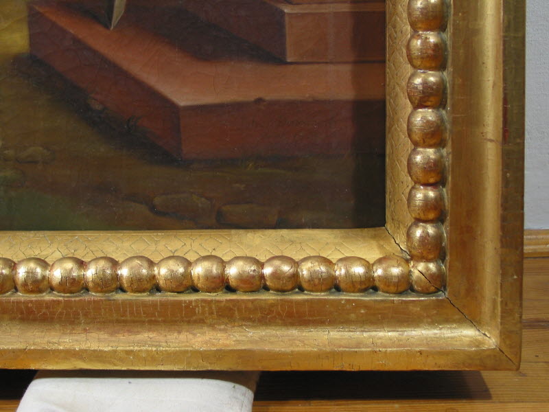 Vergoldeter Zierrahmen, Auschnitt Ecke Endzustand