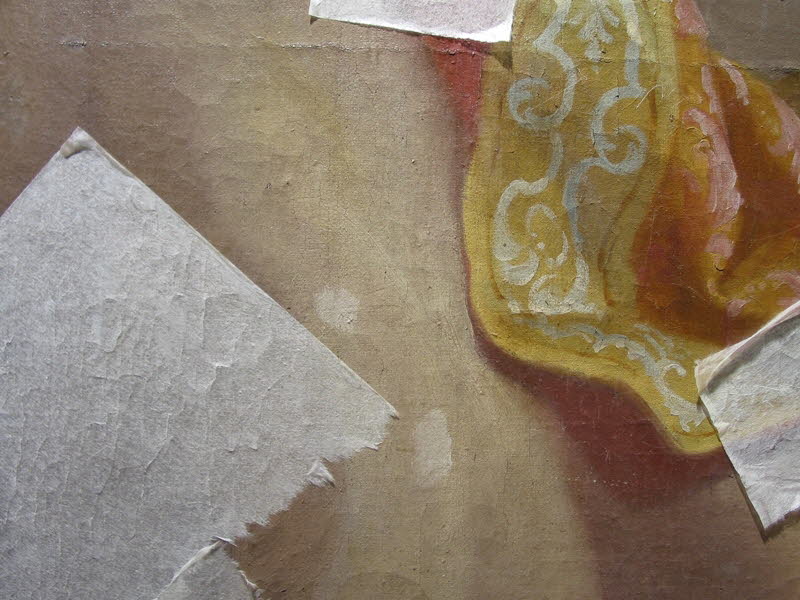 Malschichtsicherung mit Japanpapier/Tylose