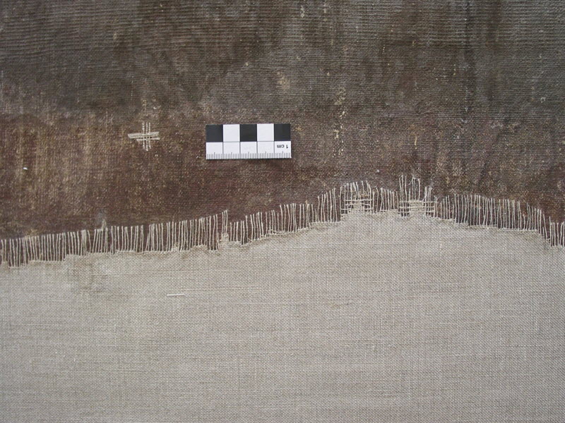 gro�fl�chige Leinwanderg�nzung, punktverklebt, RS